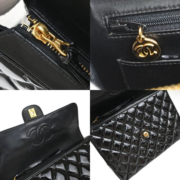 CHANEL CC Matelasse Chain Backpack Bag Patent Leather Black GHW Vintage 898RF602 - Picture 11 of 16